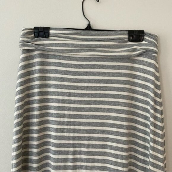 J. Crew Grey White Stripe Maxi Skirt- Size Small - Picture 3 of 5